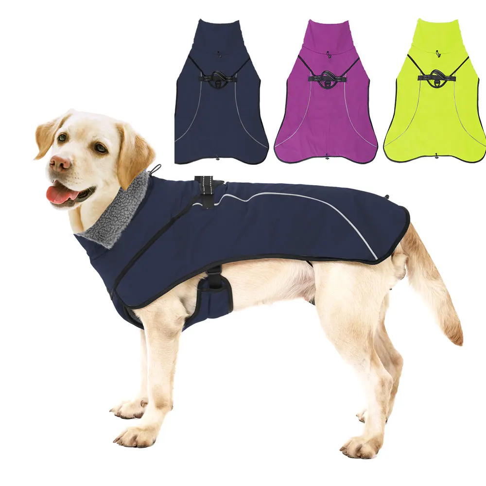 

Winter Dog Clothes Jacket for Medium Large Dog Waterproof Warm Dog Coat Thicken Adjustable Safety Snow Pet Outdoor Jacket Hiking