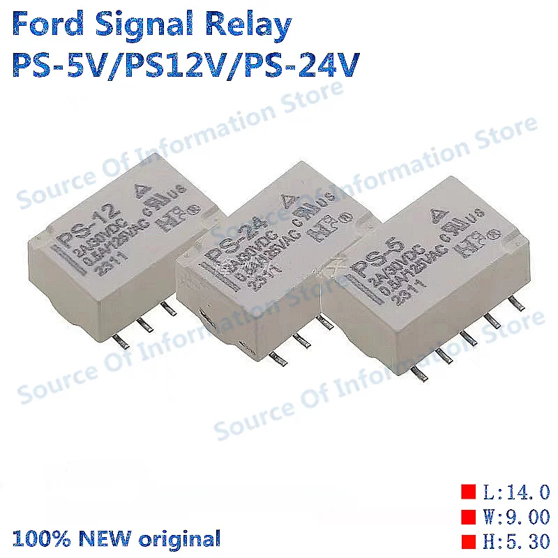 10Pcs, Ford Signal Relay PS-5, 12, 24VDC, 10PIN SMD