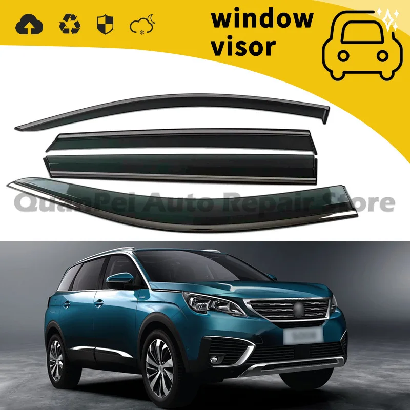 For Peugeot 206 Door Window Visors, Rain Guards, Side Window Deflectors, Waterproof Sunproof Car Exterior Decor Accessories