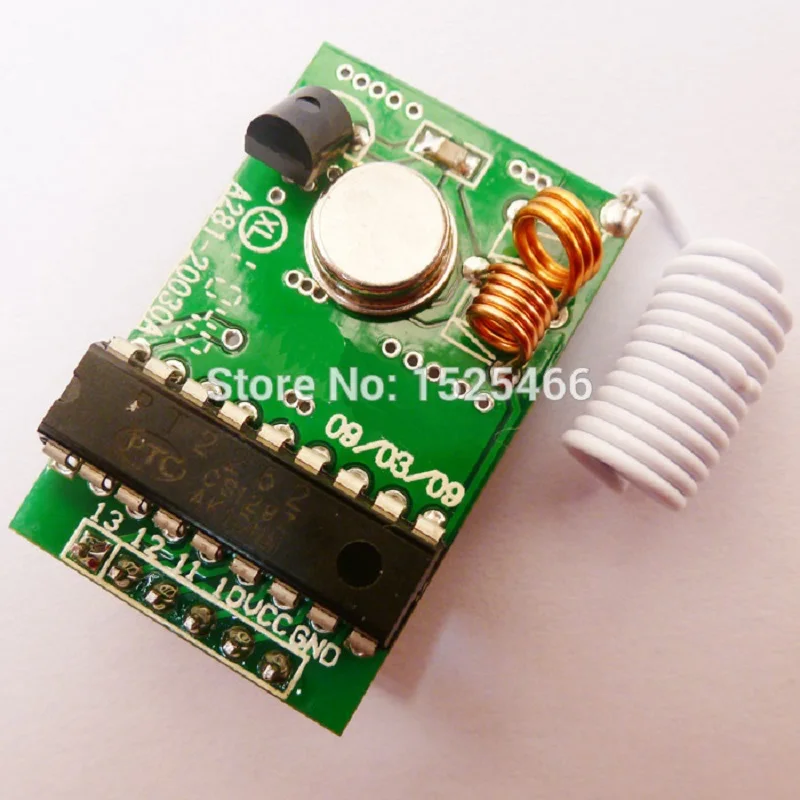 

PT2262 ASK OOK RF Wireless Encoder Transmitter Module DC 3-12V 433M 4CH For DUE MCU ARM Arduino MEGA2560