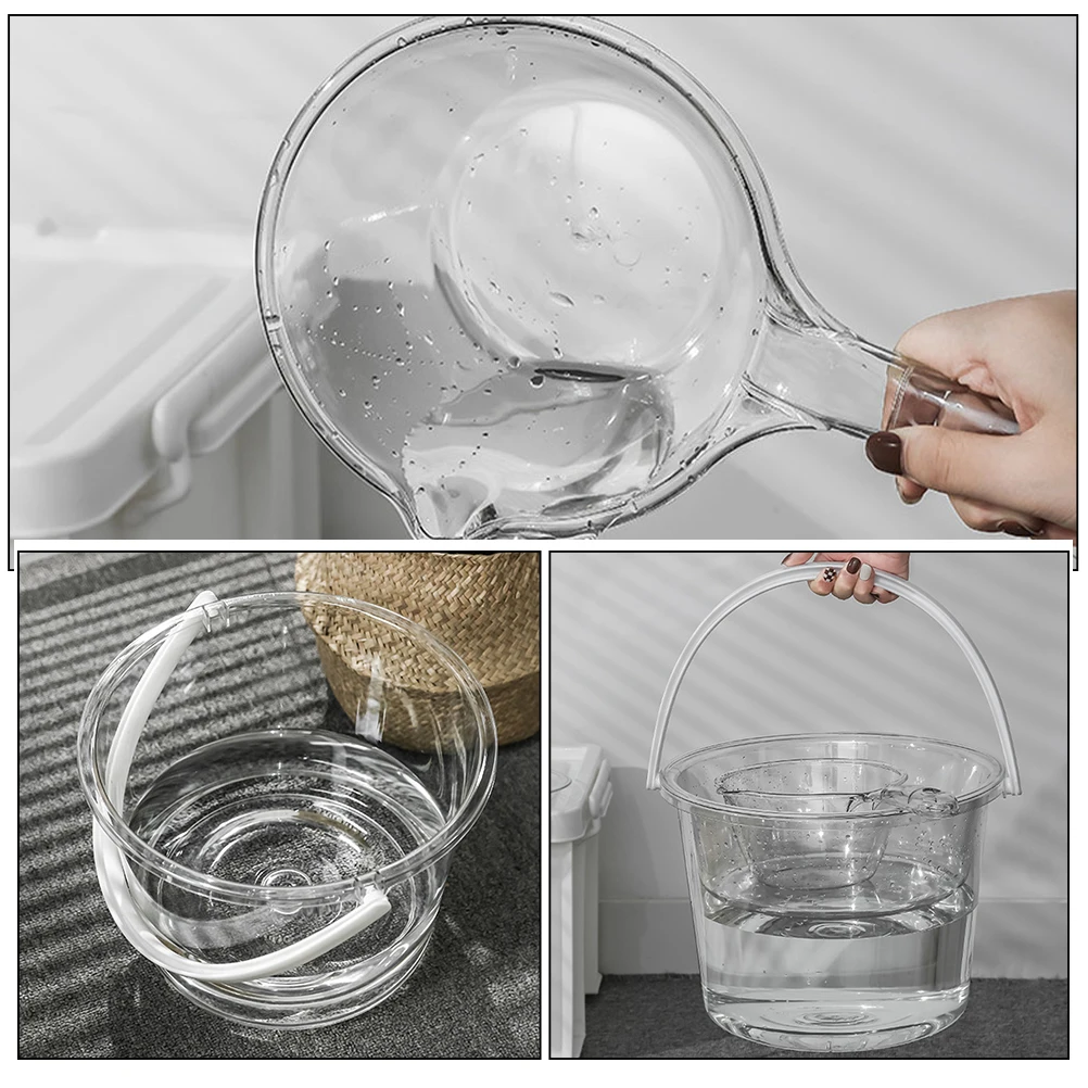 

1 set Foot Bath Bucket Large Capacity Water Plastic Home Portable with Spoon for Bathroom Reusable Storage Toy