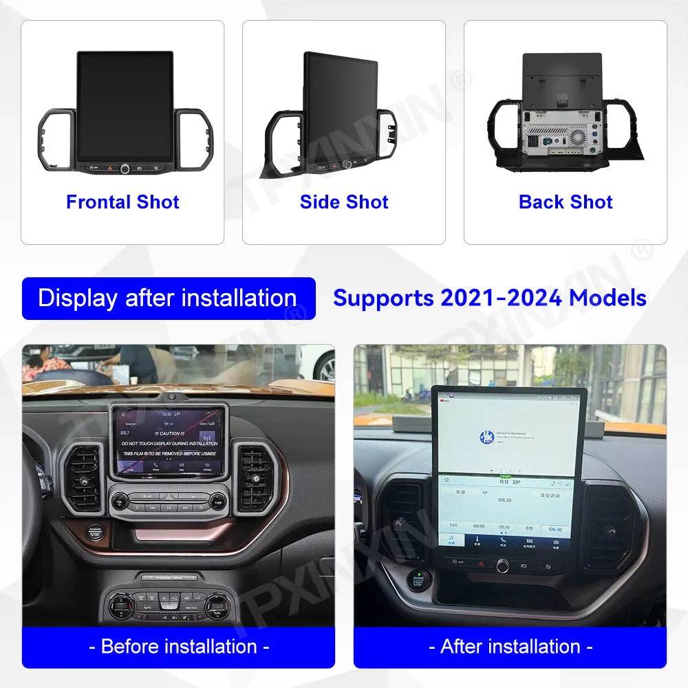 Android 14 Multimedia For Ford Bronco 2021~2024 Car Radio GPS Navigation Video Stereo Receiver Touch Screen Carplay Head Unit