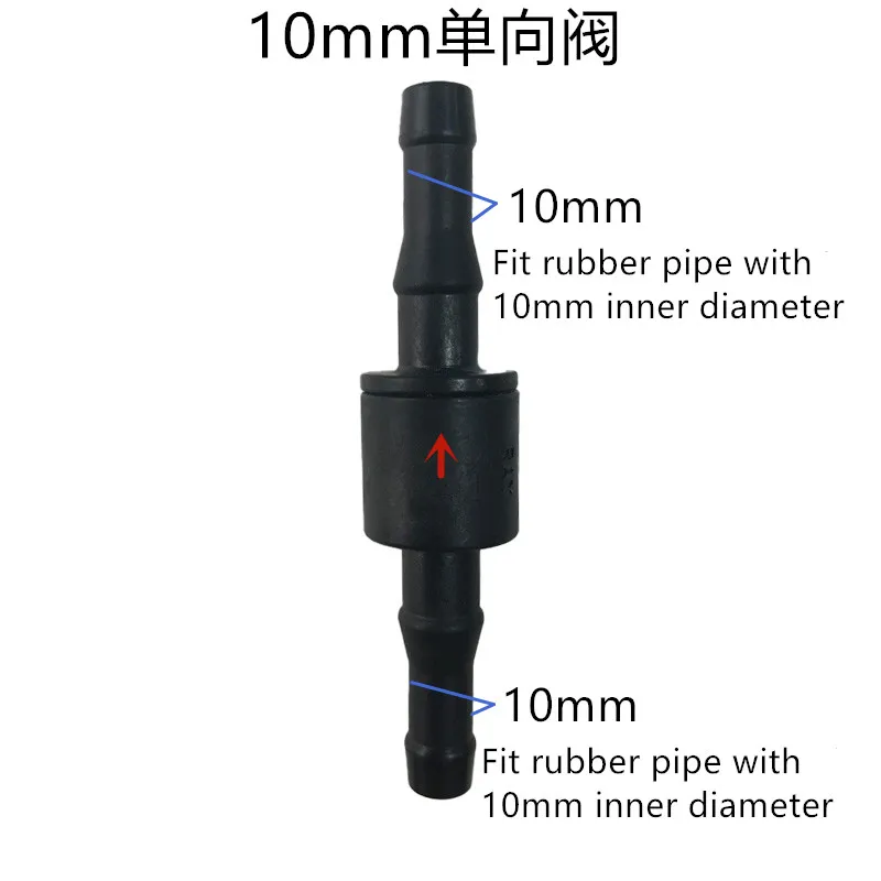 High qualtiy 10mm black color plastic one-way valve non-return valve one way valve air pump vacuum check valve 2pcs a lot