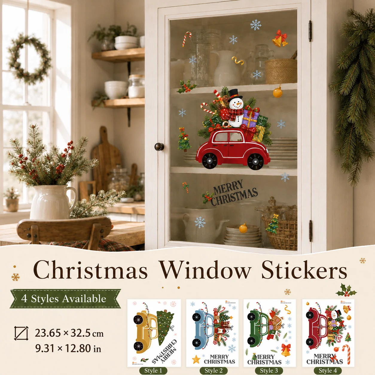 Snowflake Window Decal - Adesivos Estáticos para Janelas de Carro