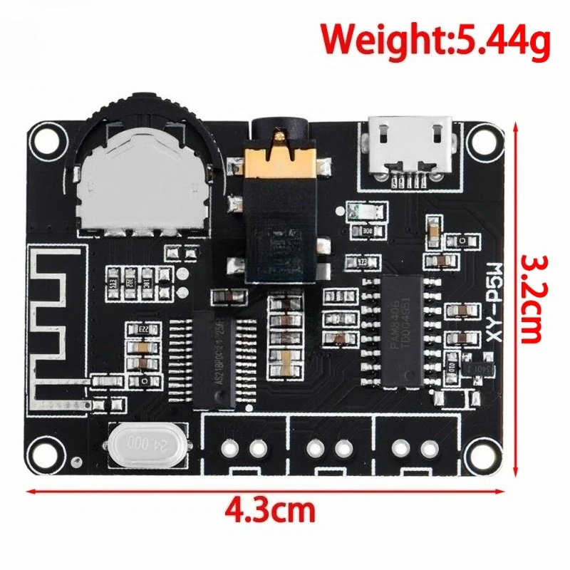 5W+5W PAM8406 Bluetooth 5.0 DC3.7-5V stereo audio power amplifier module  XY-P5W for Arduino diy kit