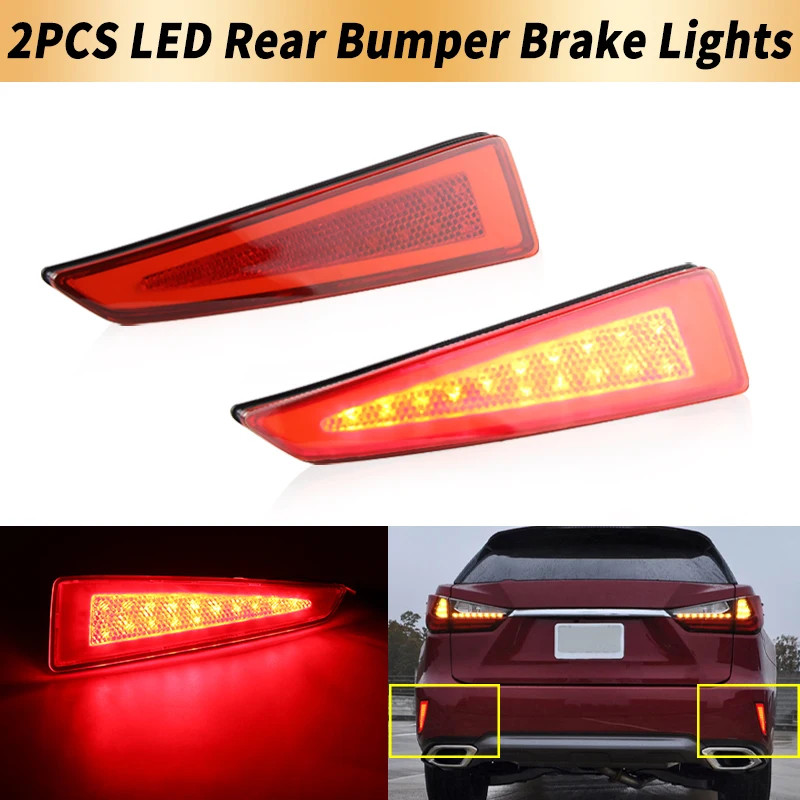 2PCS LED Rear Bumper Brake Lights Canbus For Lexus RX350 RX450h 2016-2020 RX350L RX450hL 2018-2020 Tail Stop Warning Fog Lamps