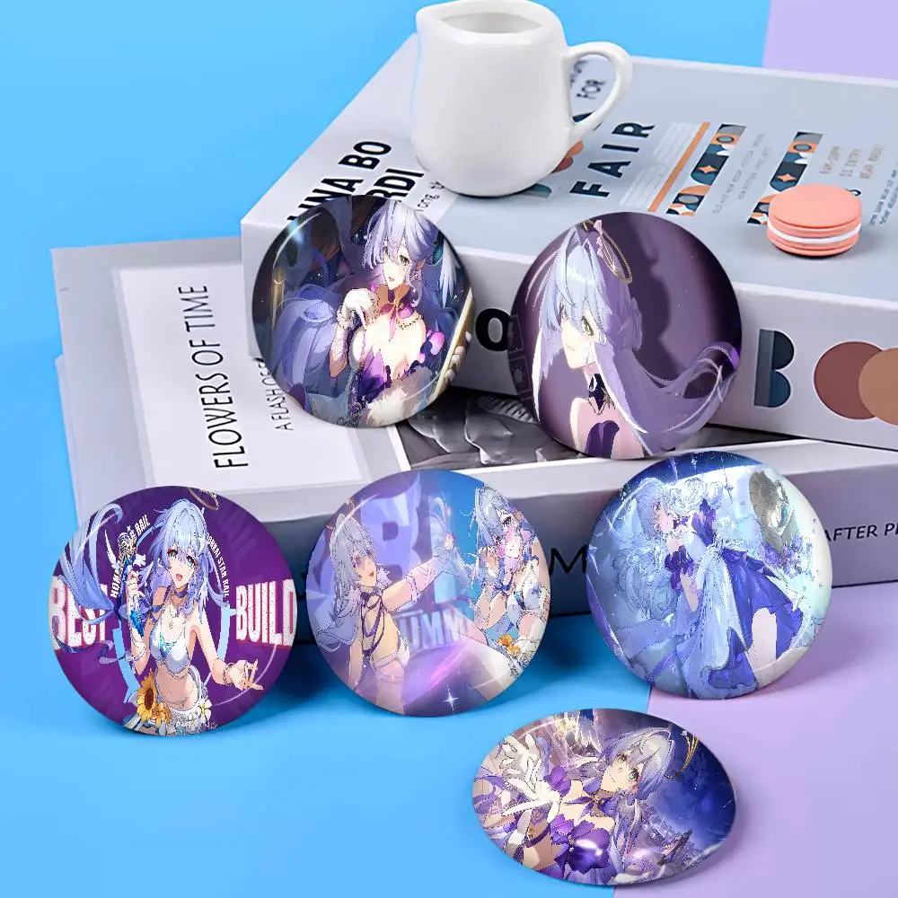 Game Honkai Star Rail ROBIN 58mm Cute Anime Figure Icon Badge Handmade Tinplate Brooch for Backpack Clothes Chest Ornament Gifts