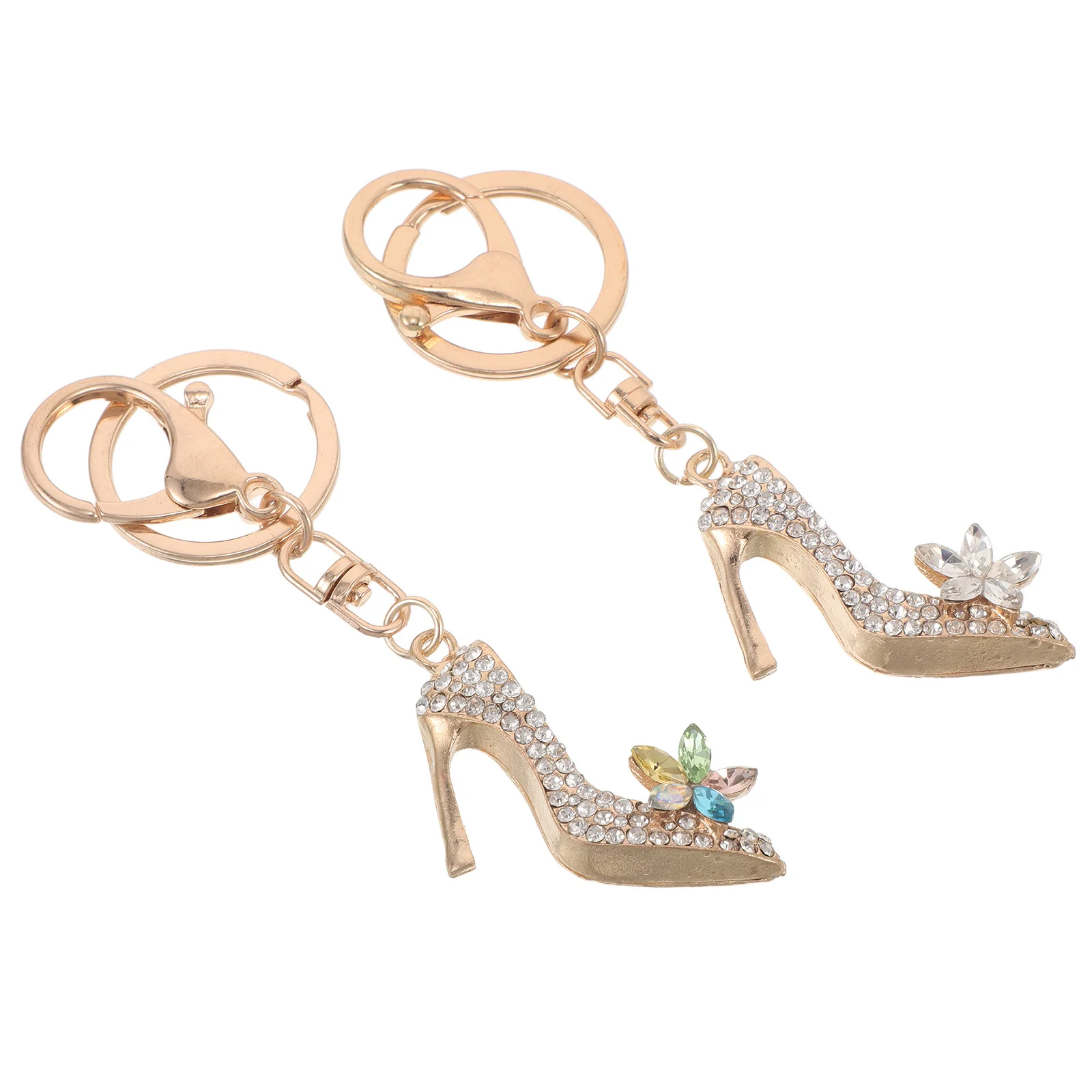 

2Pcs Rhinestone High Heel Shoe Charm Crystal Pendant Car Hanging Ornament Purse Bag Decoration High Heel Shoe Key Chains