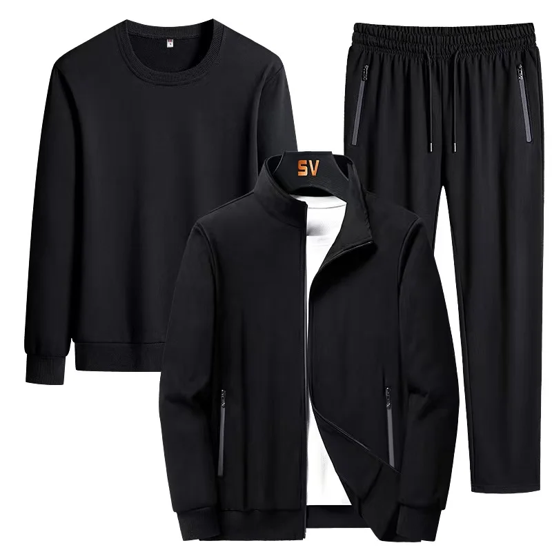 

Joggers Set Men's Running Sets Hip Hop Tracksuit Clothing 3 Pieces Sets Streetwear Jacets Pant + Sweatshirt Suits Outfit for Men