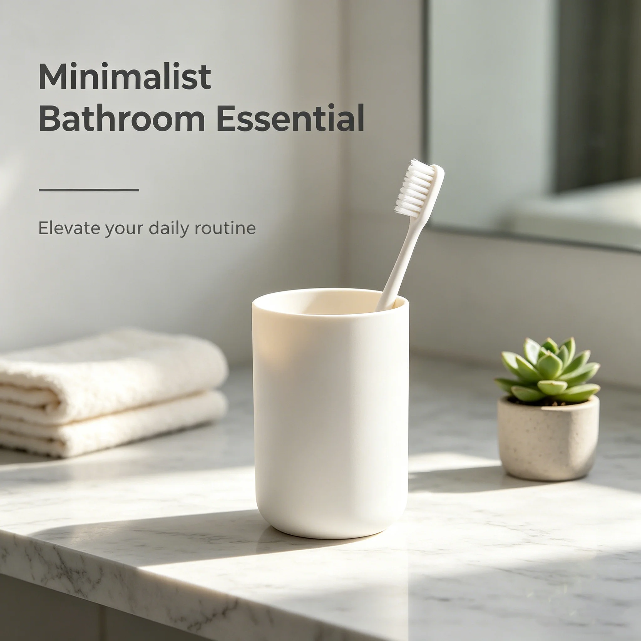 Simple Cylindrical Rinse Cup, Plastic Toothbrush Holder Mug for Bathroom Vanity, Matte Finish, 3 Colors