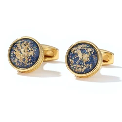 Men's Cufflinks TOMYE XK22S003 Personalized Gold Color Round Formal Shirt Cuff Links Button for Custom Wedding Gifts Jewelry