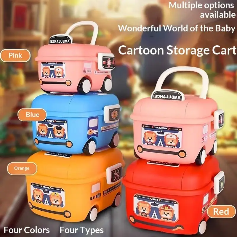 Multi-functional Storage Box Cartoon Car Pattern Multicolor Sundries Organizer for Wardrobe Car Desktop Home