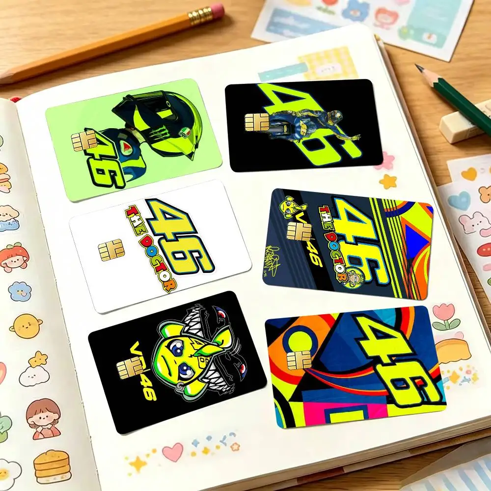 Valentino Rossi Moto 46 Logo Credit Card HD Stickers Game Card Decal Small Chip Waterproof Sticker Gift