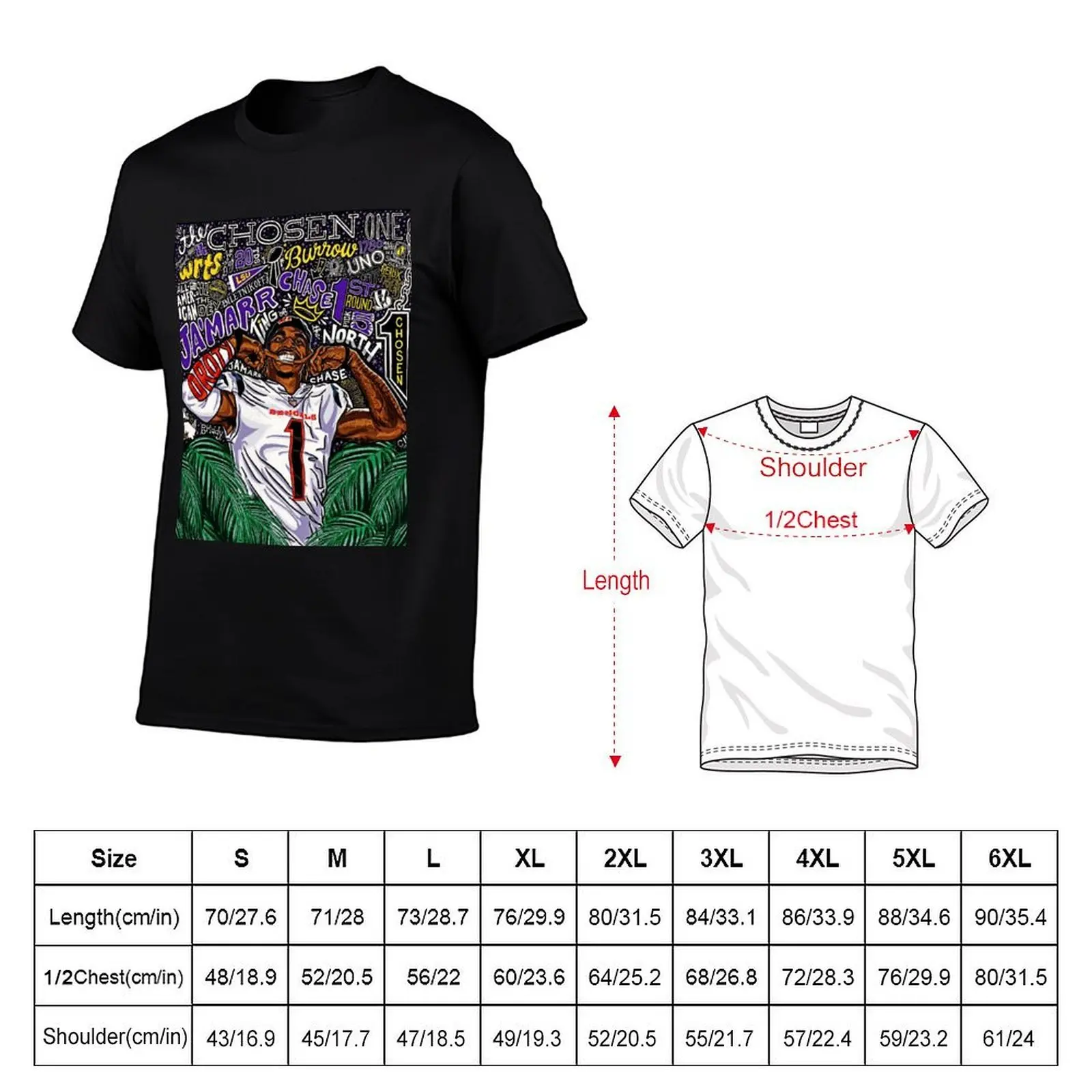 Ja'Marr Chase T-Shirt black cotton t-shirt plain for man package man t shirts cotton mens graphic t shirts T-shirt