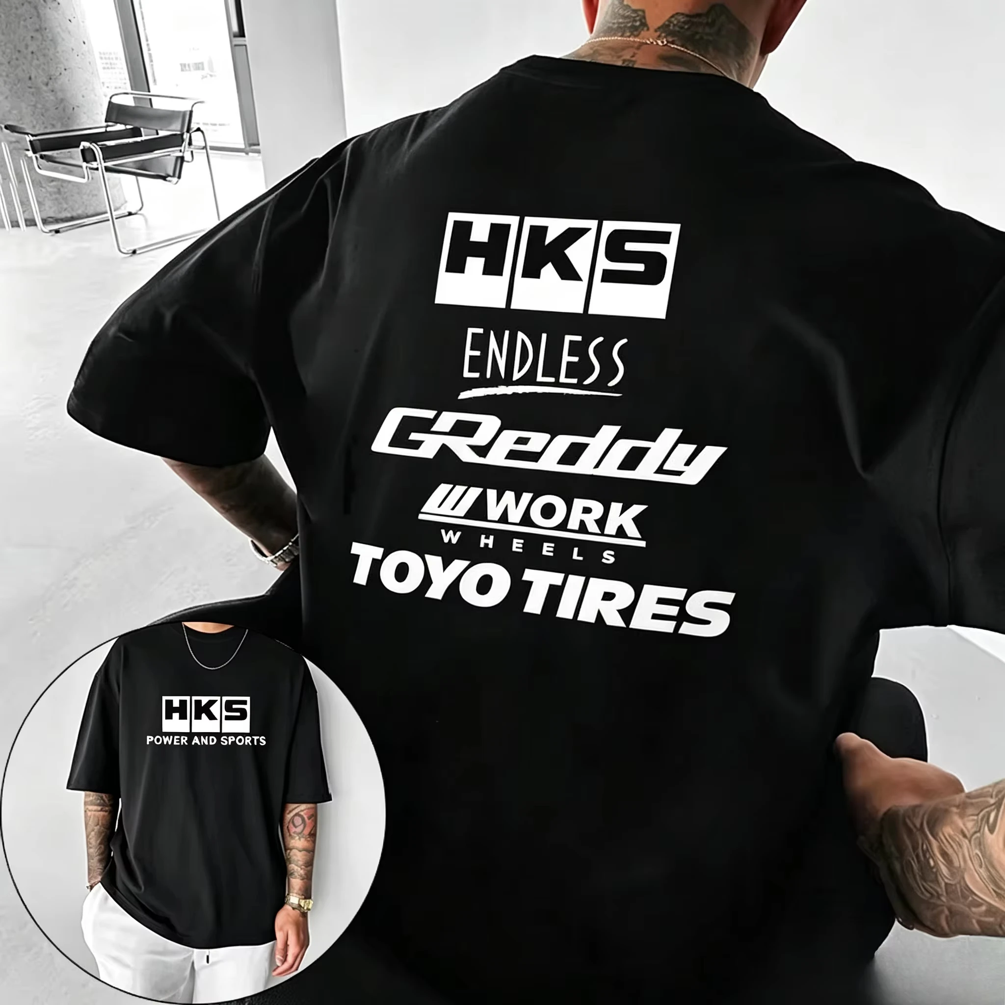 2026 Japan JDM Modified Car HKS ENDLESS Work T-shirt Men's Clothing Woman's Short Sleeve Crewneck Top Men Kids Summer T Shirt