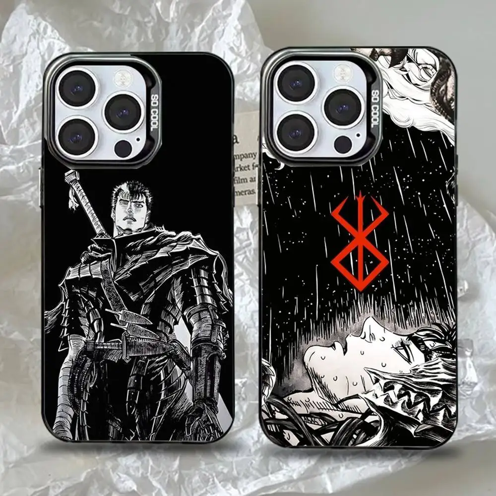 

Berserk Guts Anime Phone Case For iPhone 16,15,14,13,12,11,Pro,Max,Plus,Mini,XS,SE Anti Fall Black Matte Hard Bumper