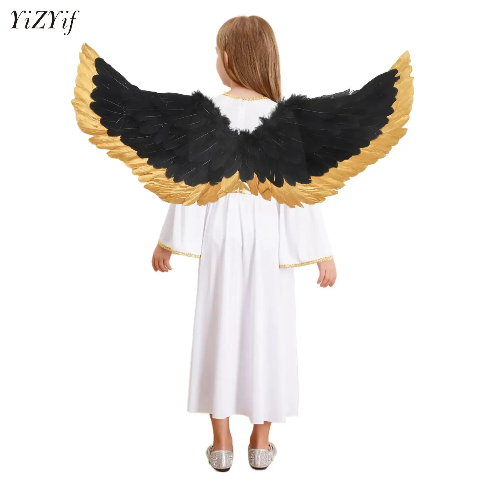 Sayap Bulu Malaikat untuk Anak Dewasa Aksesori Kostum Cosplay Halloween Sayap Setan Alat Peraga Pesta Natal Ulang Tahun Pernikahan Sayap
