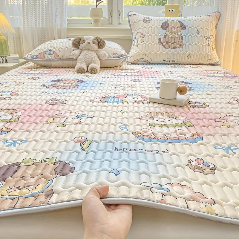 Bedding Sets Breathable Pillowcases and Cool Latex Mattress Printed Providing Cool and Comfortable Feel Foldable Home Bed Cover