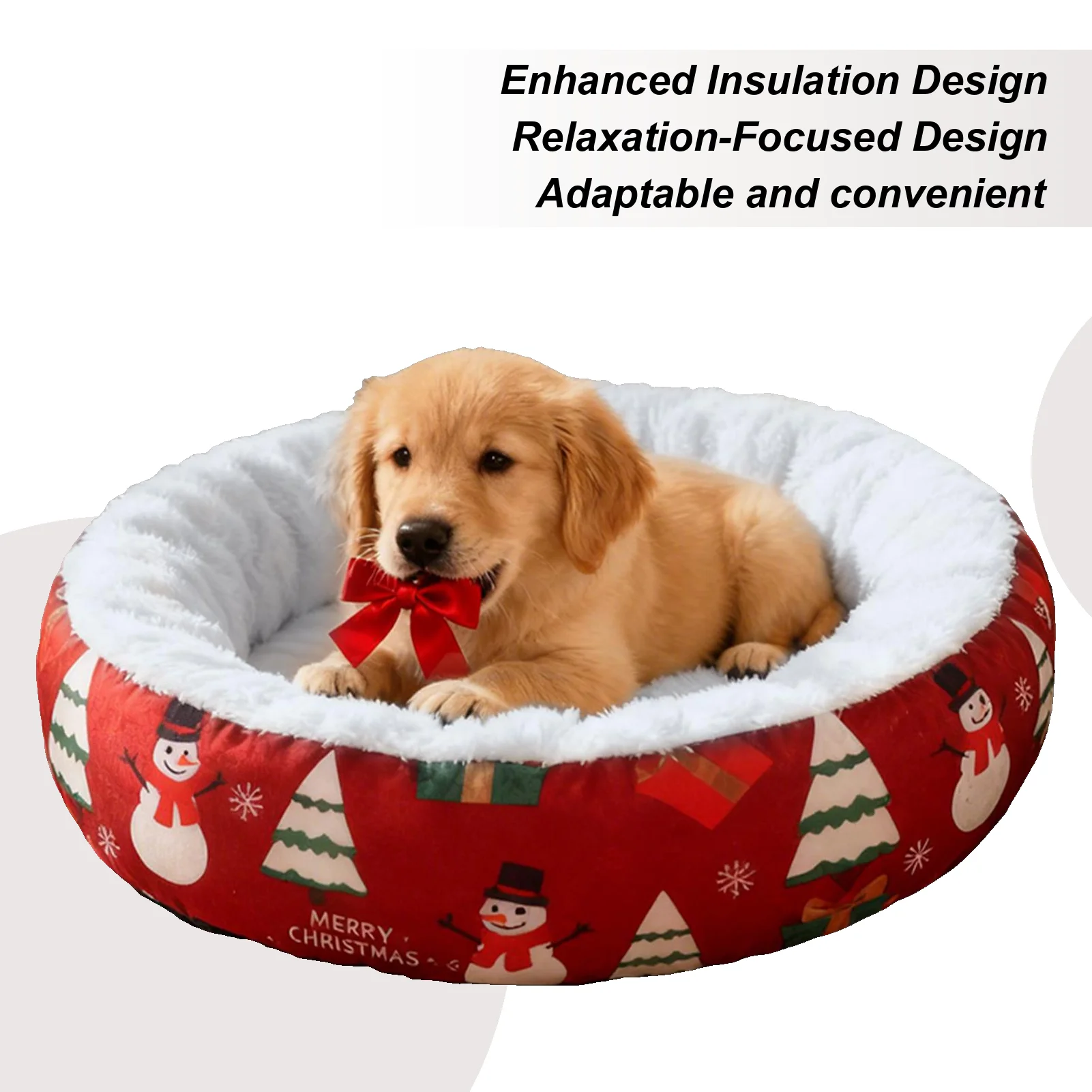 

Рождественская кровать для собаки, удобный рождественский диван для домашних животных, котенок, нечеткий спальный коврик для дома, общежития, спальни, гостиной, балкона