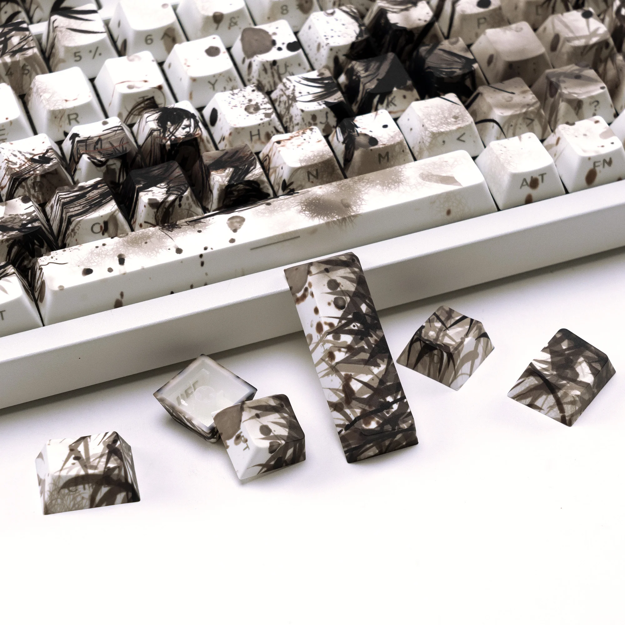 Колпачки для клавиш XVX Dye-Sub с боковым принтом в стиле ретро, китайский дизайн, колпачки для клавиш с боковым принтом для механической клавиатуры, колпачки для клавиш Cherry Profile PBT