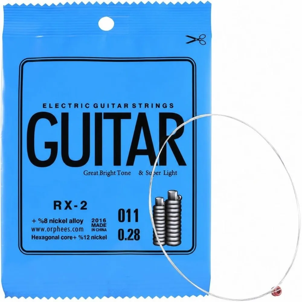 10PCS RX-2 Model Electric Guitar String Carbon Steel Silver Single String Replacement String Replacement For Electric Guitar