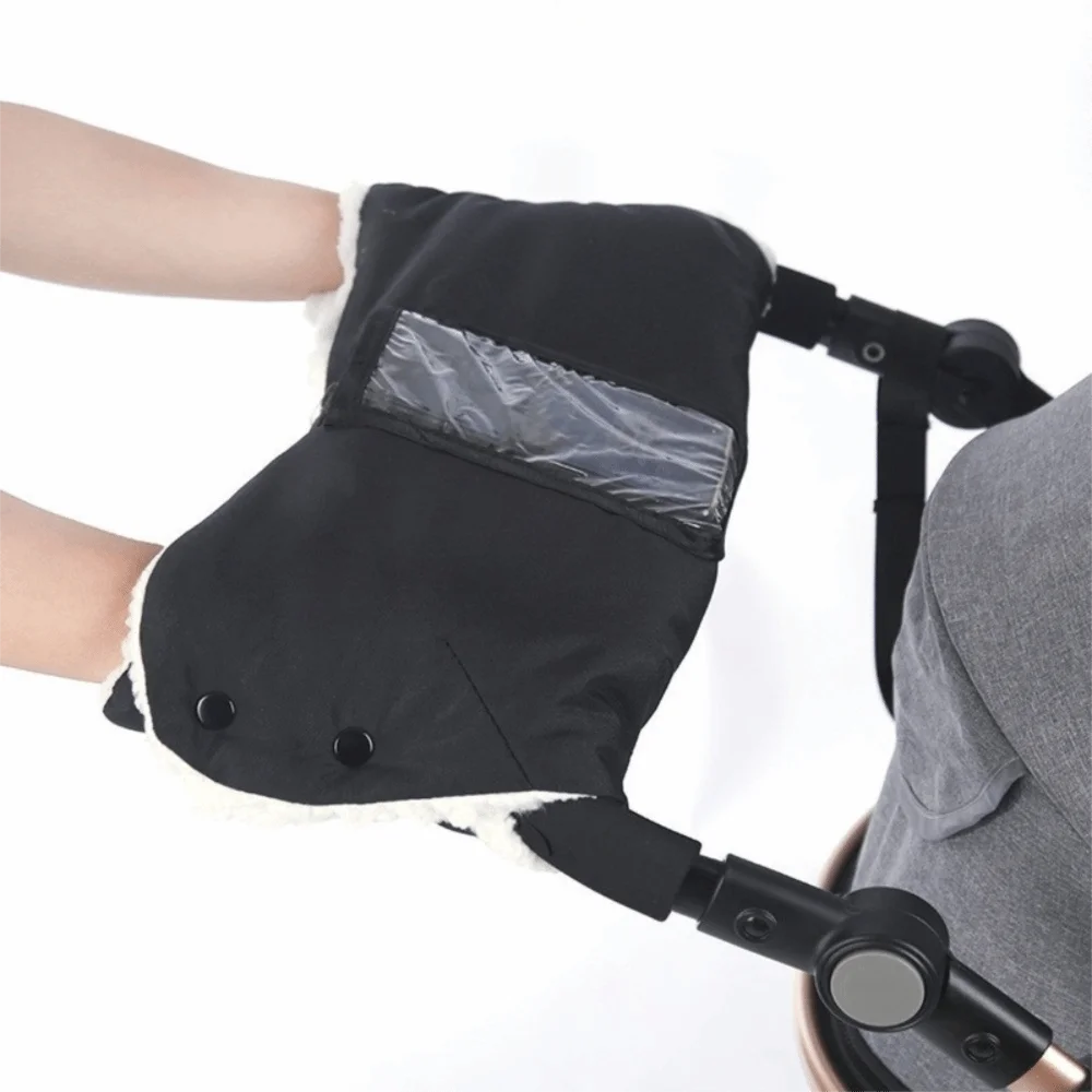 New Windproof Pram Hand Muff Warm Waterproof Stroller Accessories Insulated Lined Baby Stroller Gloves Cold Weather