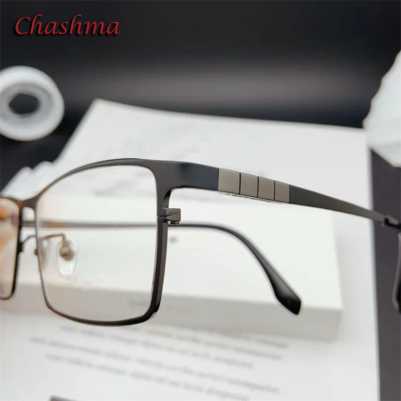 Men Wide Glasses Frame Oversize Prescription Spectacle Eyeglass High End Pure Titanium Male Glasses for Receipt