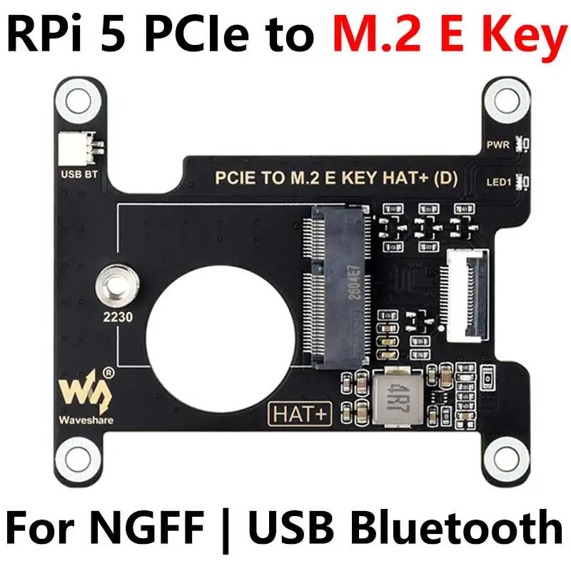 Raspberry Pi 5 PCIe To M.2 E KEY NGFF USB Bluetooth For BE200/AX210/RTL8822CE/AX200