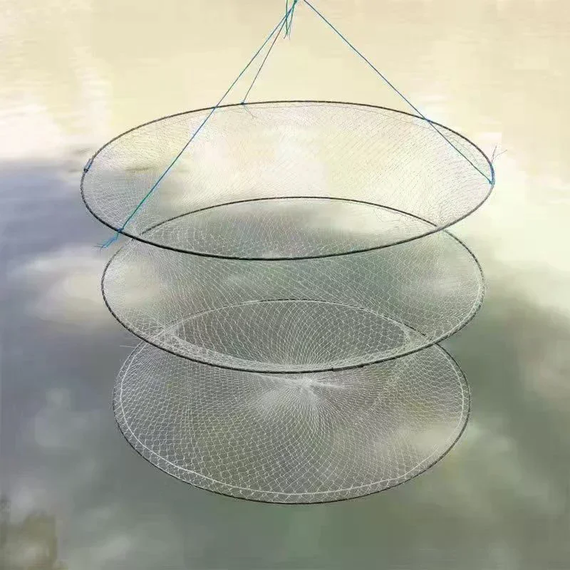 3つの白いエビ漁網、ロブスター漁網、折りたたみ式シンプルカニ - Fishing Net のレビューと価格