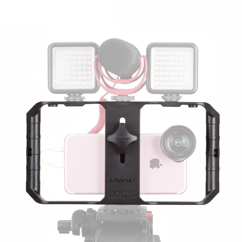 Ulanzi u-rig Pro Smartphone zestaw wideo w 3 uchwytach do butów filmowanie Case ręczny telefon stabilizator kamery uchwyt mocowanie do statywu stojak