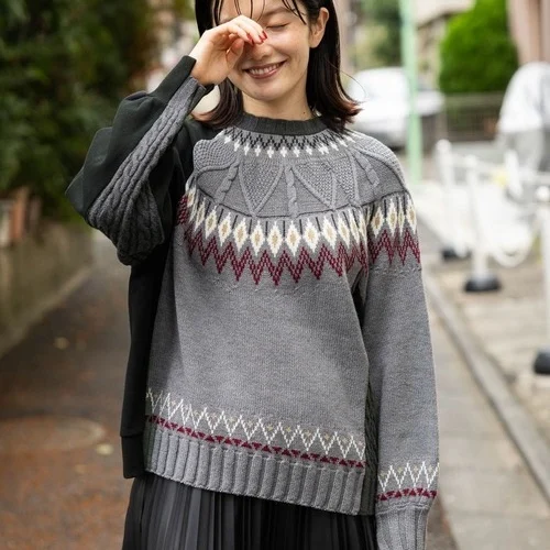 

2025 Winter New Arrival Koi Fi Japanese Sle Knitted Sweater Two-Way Wear Tassel Splicing Faionable All-Match Long Sve