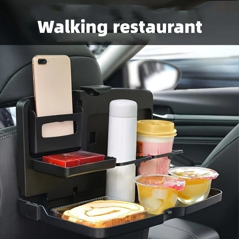 Multifunctional Car Tray Desk - Conveniently Eat, Drink, and Store Items While Driving!