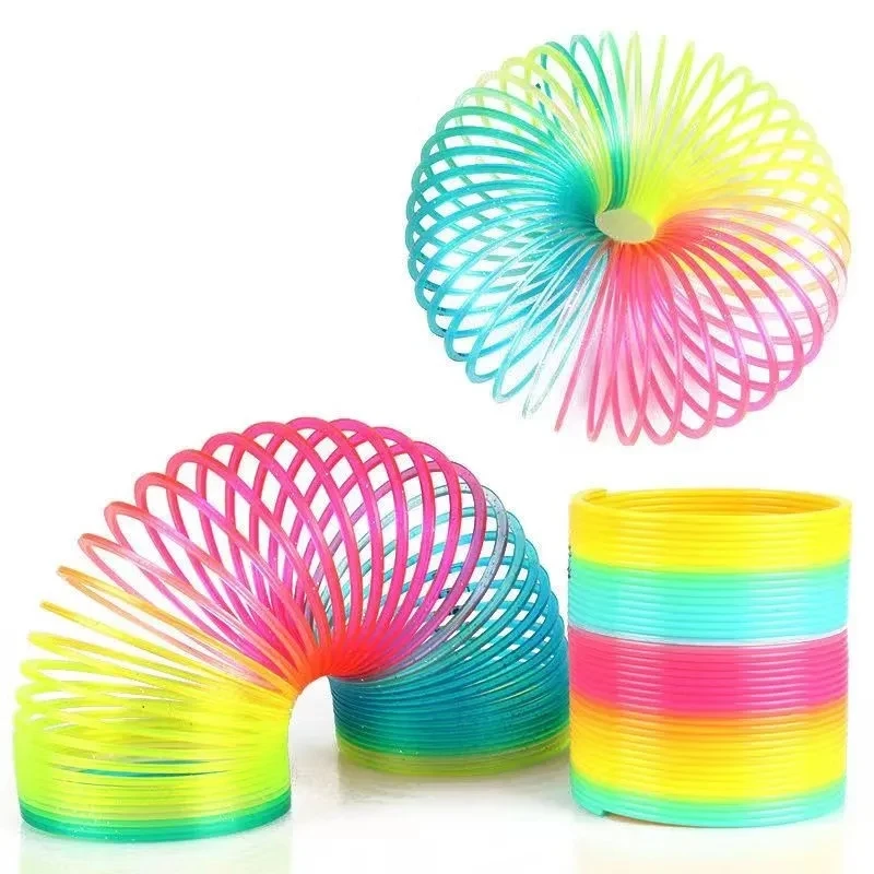 

Rainbow Circle Fun Folding Toy Material Spring Coil Children's Creative Magic Party Party Funny Tool Colorful Elastic Pen Holder