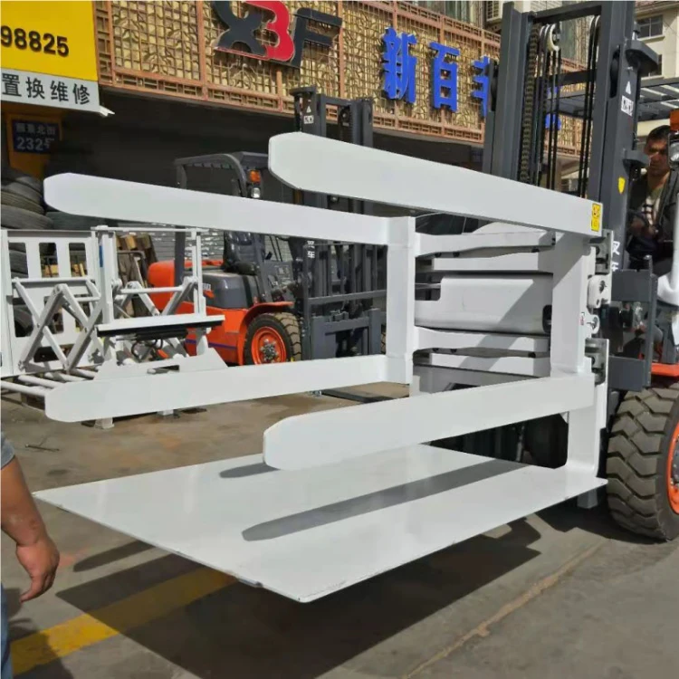 New Stainless Steel Forklift Attachment Turnaload Clamp 360-degree Rotation For Easy Pallet Exchange Or Removal