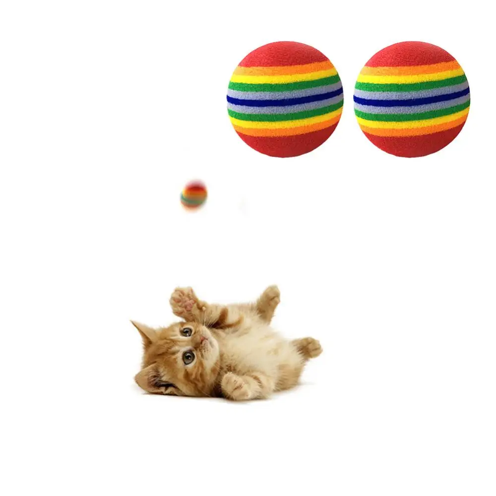 Colorful Cat Toy Ball Interactive Cat Toys Play Chewing Scratch Rattle Natural Foam Ball Training Pet Supplies Interactive