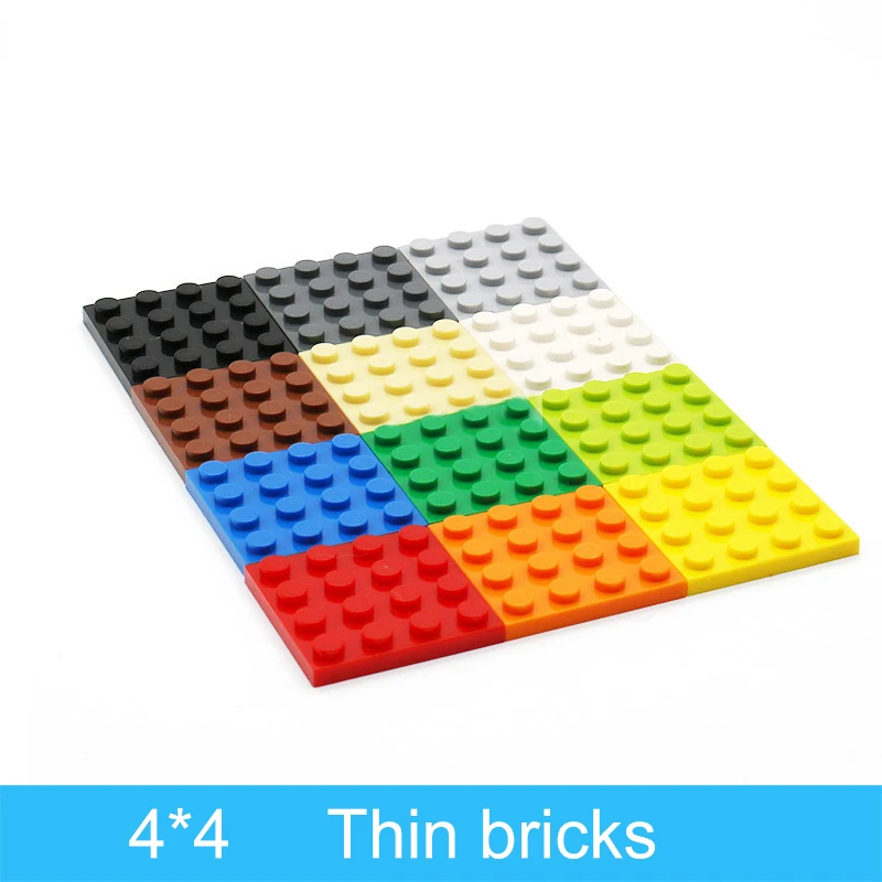 

10Pcs MOC Parts 3031 Plate 4 x 4 Compatible Bricks DIY Assmble Building Blocks Particle Kids Puzzle Brain Toy Birthday Gift