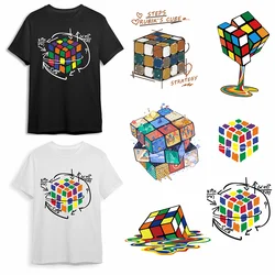 Rubik's Cube Pattern ips Fashion Iron Patch Clothing T-Shirt DIY Hoodie Jacket Sticker DTF Patch is Waterproof