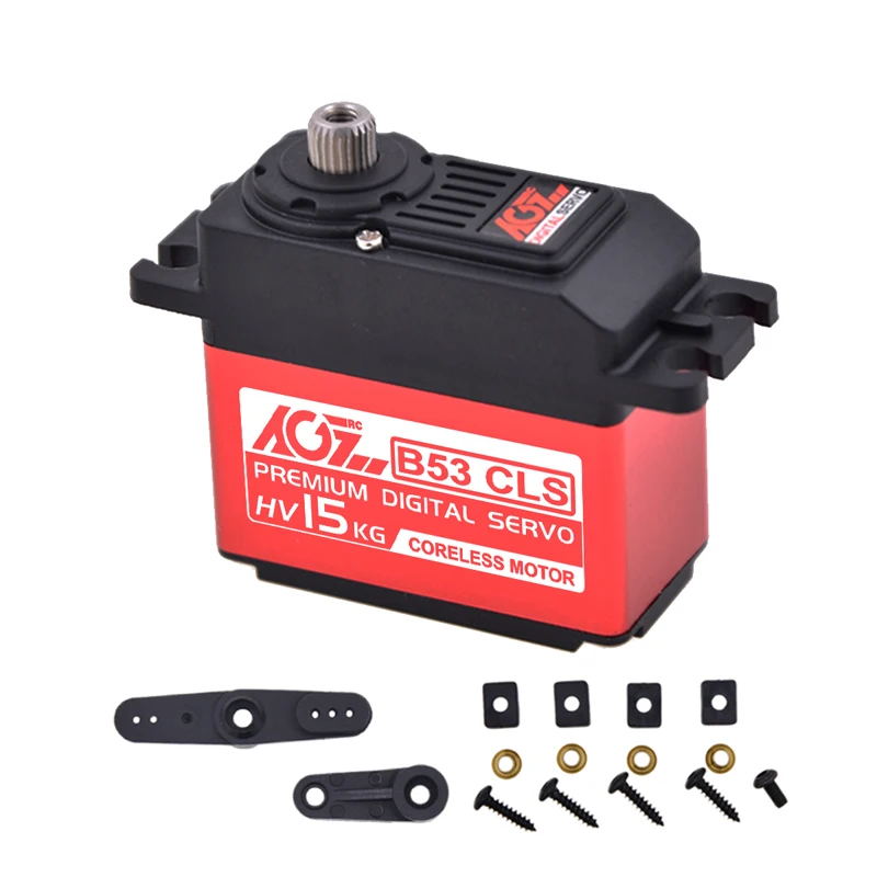 AGFRC Coreless Motor B53CLS HV 15KG 0.05Sec High Speed Standard Digital Steering Servo For RC 1/10 1/12 Vehicle Off Road Truck