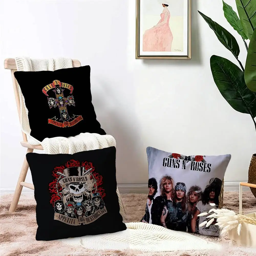 Rock Music Band G-Guns N Roses Pillow Gift Home Office Decoration Bedroom Sofa Car Cushion Cover case 45x45