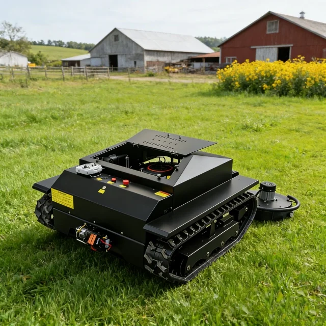 Remote Controlled Lawnmower for Gardens and Yards Tracked zero Turn Automatic Trimming Remote Controlled Lawnmower