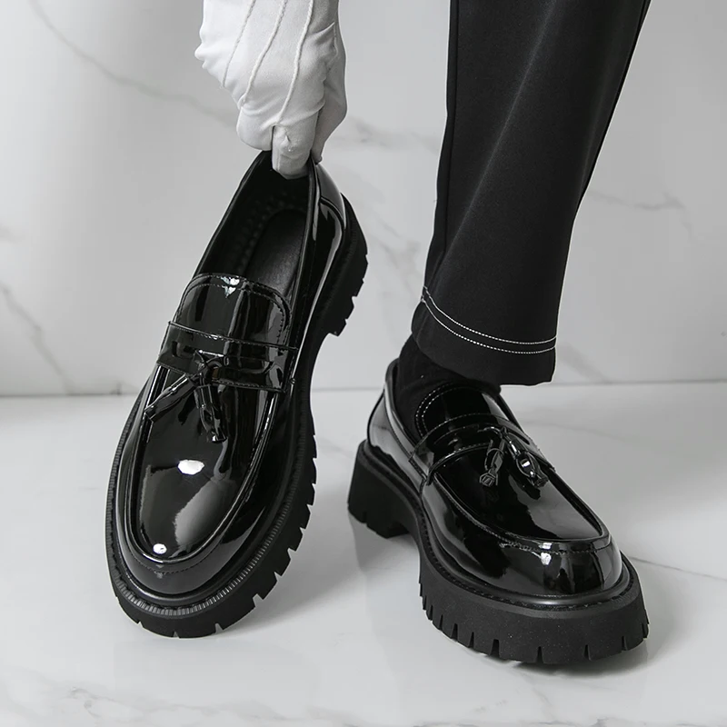 

Роскошные брендовые мужские повседневные лоферы, высококачественные кожаные деловые свадебные туфли, модный дизайн, мужские офисные деловые туфли без шнуровки