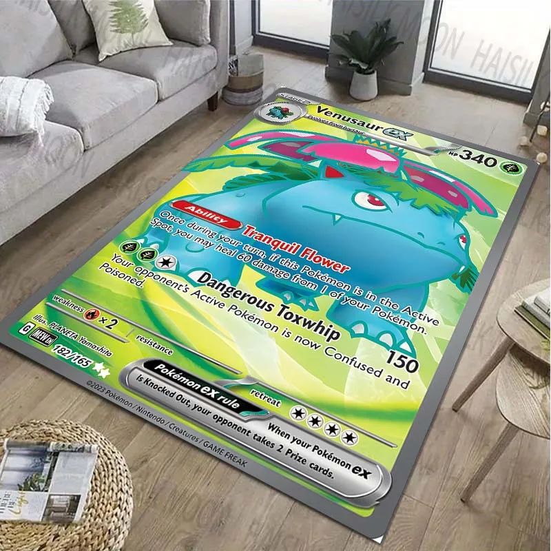 Pokémon Bulbasaur Cards Pirnt Carpet Yoga Room Decor Children's Crawling Mat Doormat Living Room Area Rug Games Area Floor Mat