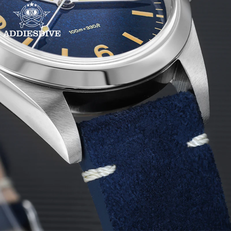 ADDIESDIVE NEW Watch for Men Sapphire Sport Super Luminous Quartz Watches Diving Waterproof leather Fashion Wristwatches AD2554