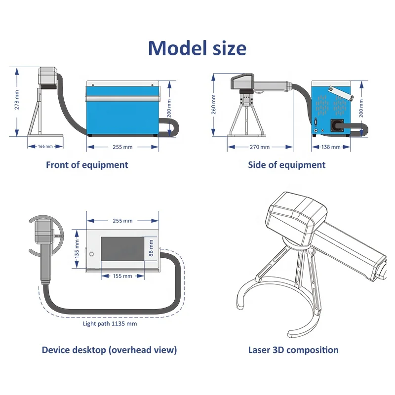 Portable Mini Fiber Laser Marking Machine 20W 30W 50W Handheld Stainless Steel Tags Laser Marking Machine