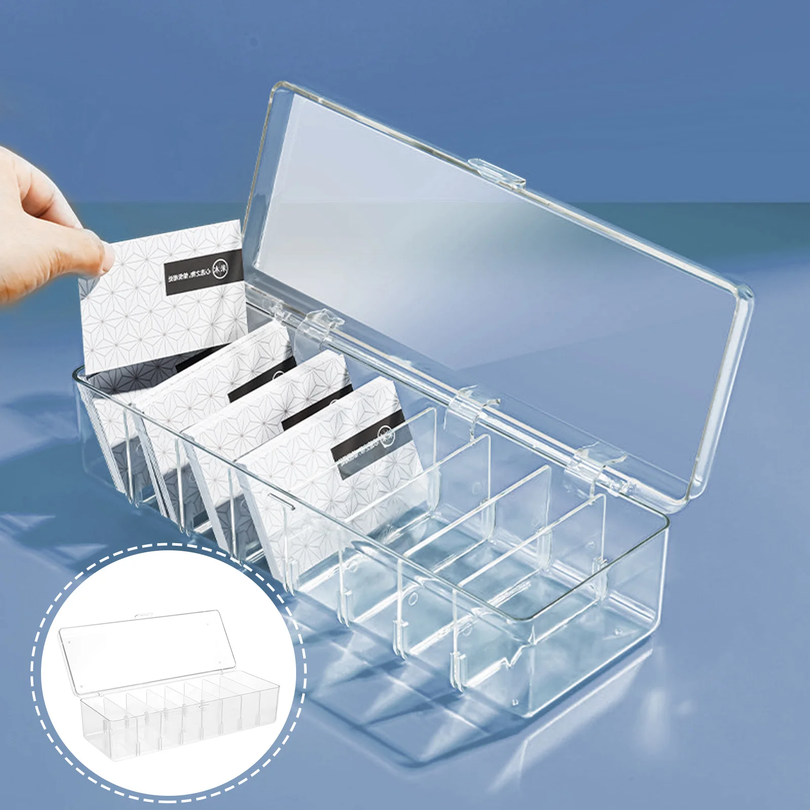 

1Set Business Card Storage Box Clear Acrylic Cards Case Multipurpose Office Desktop Tidy Business Card Holder Desk