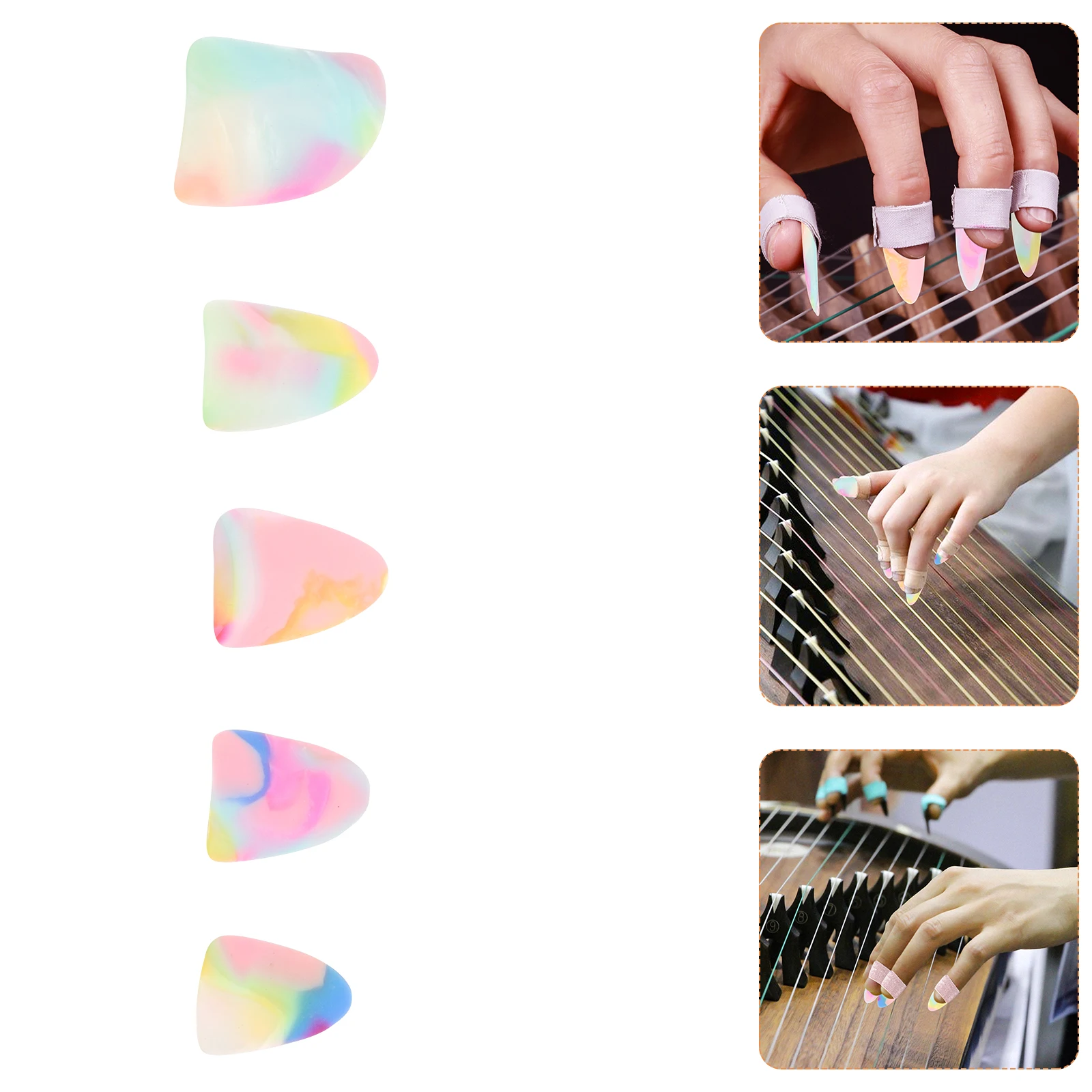 

1 Set Lute Nails Professional Ergonomic Comfortable String Instrument Finger Protectors Durable Fingertip Covers For Guzheng