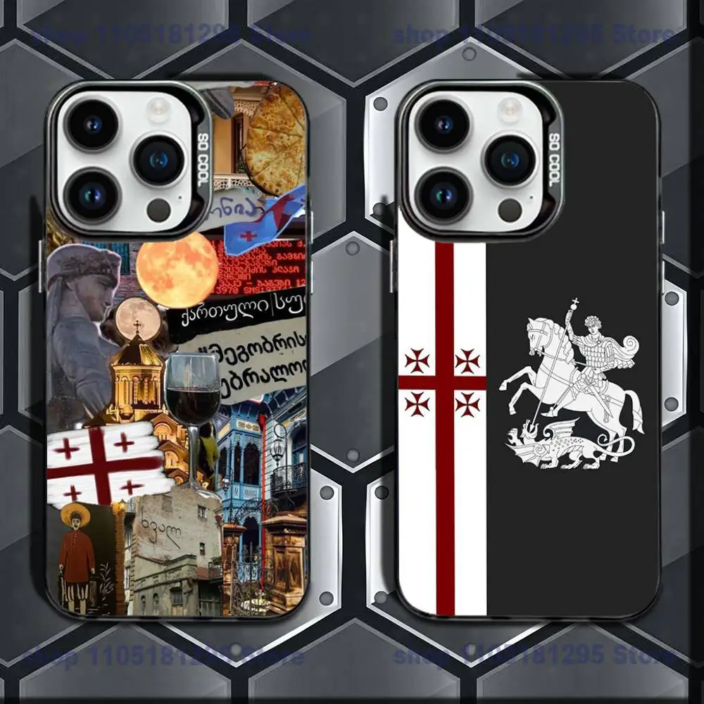 

Georgia Flag Phone Case For iPhone 17,16,15,14,13,12,11 Pro Max Plus Colorful Gradient Soft TPU Back Cover