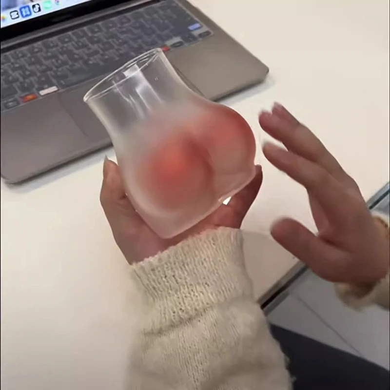 كوب قهوة إبداعي على شكل مؤخرة ، زجاج بورسليكات سميك شفاف ، كوب مؤخرة جسم المرأة ، كوب ماء حليب للبالغين ، هدية مضحكة