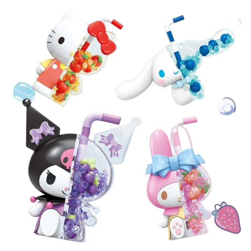 

Sanrio аниме периферийная серия, собранная игрушка, кукла, сода Kuromi Cinnamoroll, украшение My Melody, подарок на день рождения для девочки