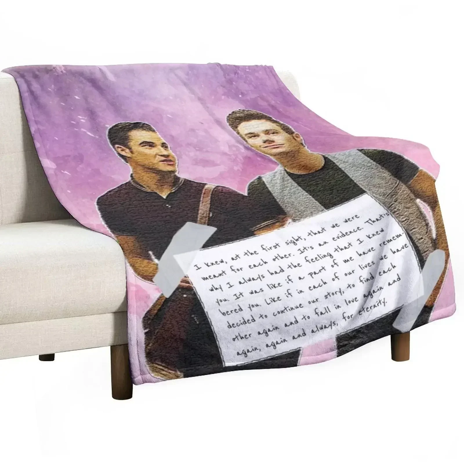 

Glee Klaine Watercolour Throw Blanket for winter bed plaid Quilt Blankets